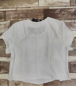 Elegant White Blouse with Intricate Detailing - XL