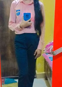 Pink Striped Button-Down &amp; Black Pants With Tie 👔