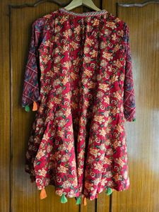 New Sangria Floral Tassel Shrug/Jacket