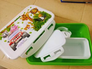 New Multicolour Plastic Lunch Box