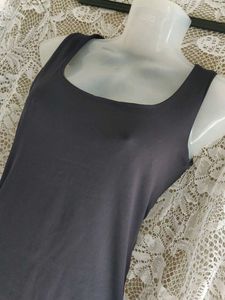 ZARA Sleek Black Square Neck Tank Top