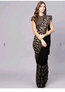 Ready to wear Elegant Black Saree