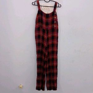 Red Plaid Jumpsuit