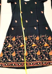 New Kashmiri Work Crepe Kurta Set