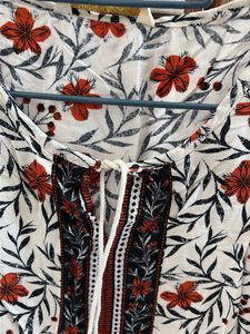 Boho Floral Print Tunic Top