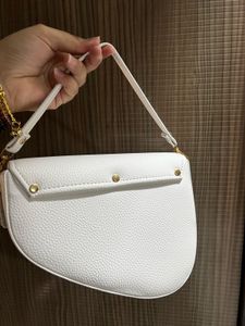 Dior inspired  White Saddle Handbag
