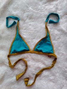 Teal & Gold Bikini Top