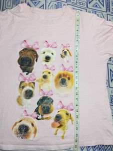 Pink Dog Print T-Shirt