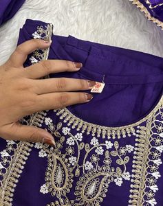Elegant Purple Kurta Set with Embroidery