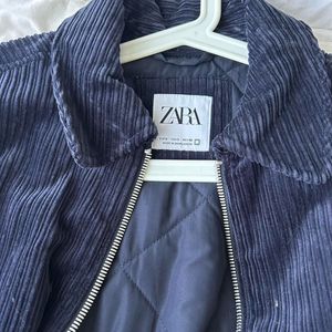 Zara Brand new  Navy Corduroy Bomber Jacket