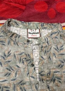 SkyBlue Men's Printed Cotton Kurta - Size L (42)