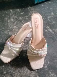 Sparkly Heeled Slides