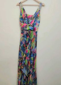 Multi Colored Printed Dress For 34 Bust