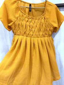 Mustard Yellow - Peplum Top