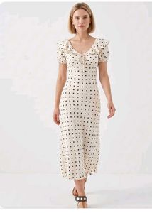 Polka dot Aline tea dress