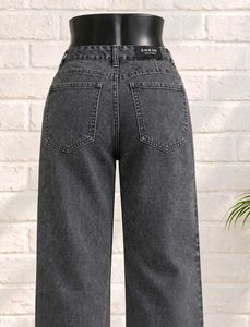 Stylish Grey Wide Leg Jeans