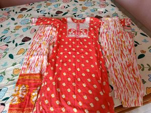 Selling Orange Kurta Set