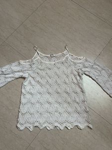 Chic White Cold Shoulder Lace Top