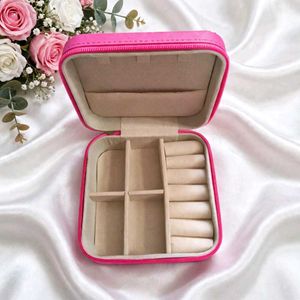 Pink Travel Jewelry Organizer