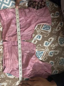 Beautiful Pink Embroidered Blouse with saree