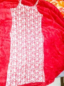 Floral Print Sleeveless Kurti