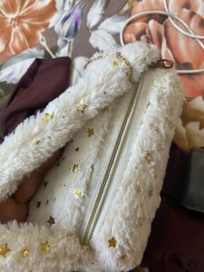 Cute  Fur Handbag with Butterfly