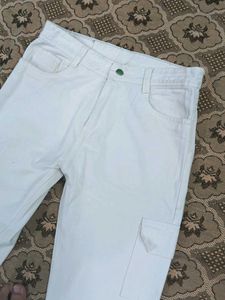 white Cargo jeans Pants