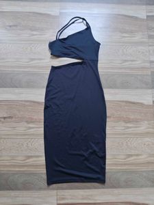 Black Cutout Bodycon Midi Dress