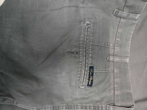 Louis Philippe Men's Gray Casual Pants
