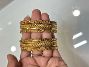 antitarnish Set of 6 Elegant Gold Bangles