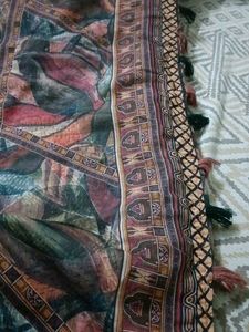 Bohemian Print Saree with Tassels