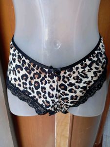 Leopard Print Lace Trim Panties