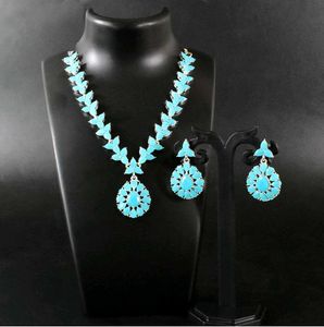 Turquoise Gemstone Necklace &amp; Earring Set