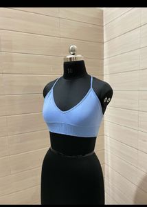 Forever 21  Light Blue Ribbed Sports Bra