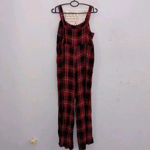Red Plaid Jumpsuit