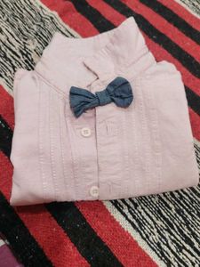 Boys' Pink Shirt &amp; Navy Shorts Set