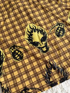 Yellow Plaid Flame Short Sleeve Shirt