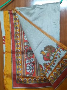 Elegant Light Blue Saree with Yellow Border