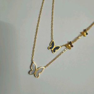 Elegant Butterfly Layered Necklace