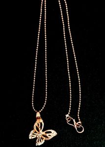 Rose Gold Butterfly Pendant Necklace