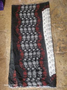 Black &amp; white floral Dupatta