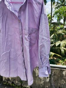 Casual Lavender Button-Up Shirt