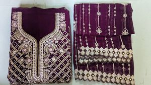 Beautiful Semi Stitched Suit Stones Work