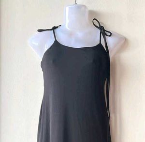 Elegant Black Maxi Slip Dress(XXL)