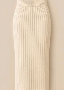 Ribbed Knit Midi Skirt