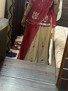 Elegant Red &amp; Beige Rajputi dress Set