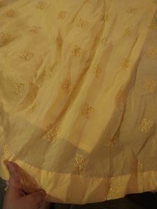 Ethnic Haldi Gown/ Cotton Silk With Free Dupatta