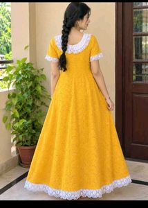 Beautiful Yellow Cotton Gown