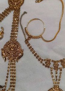 Sparkling Gold-Tone Necklace Set