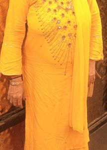 Embellished Yellow Kurta Set